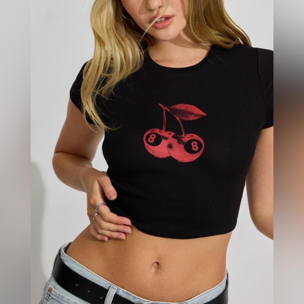 Garage Black 8-Ball Cherries Stormi Tee